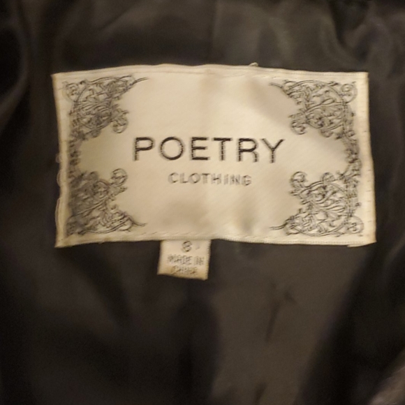 Poetry | Jackets & Coats | Poetry 34 Sleeve Black Moto Jacket Jrs Small ...